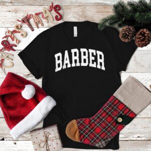 Classic "BARBER" Lettering T-Shirt - 100% Cotton, Unisex Crewneck Tee